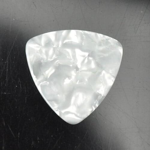 100pcs Medium 0.71mm 346 Rounded Triangle Guitar Picks Plectrums Celluloid Pearl White