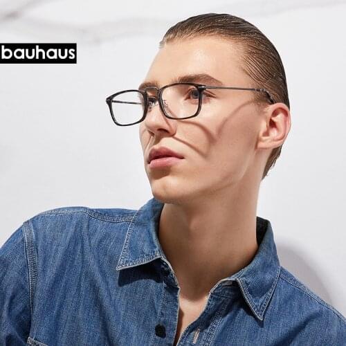 2170 bauhaus new arrival Ultem and metal square prescription glasses frame myopia
