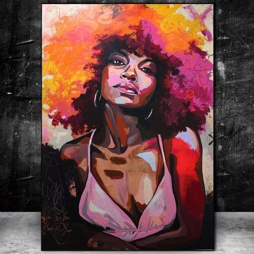 Abstract Sexy African Woman Canvas Art Posters And Prints Black Girls Canvas Paintings On the Wall Art Pictures Home Wall Decor