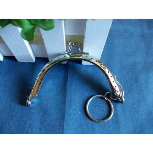 Free shipping!15pcs/Lot 8.5cm Key ring Silver High Quality Coins Purse Frames Metal Kiss Clasp Bags Making Supplies DIY