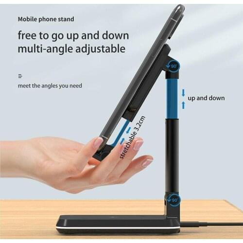 2 In 1 Wireless Charger Stand Retractable Portable Phone Bracket 10W Qi Charging Dock Holder FKU66