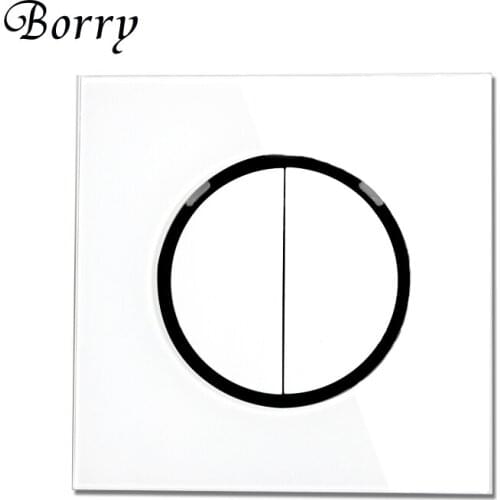 Borry 2019 New Arrival Crystal Glass Panel 2 Gangs 1 Way Random Click On / Off Wall Light Switch With LED Indicator