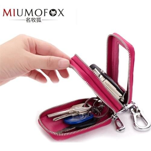 Keychain Case Wallet Genuine Leather Unisex Alligator-grained Key Wallet Key Organizer&Holder Car Housekeeper Wallet Pouch W67