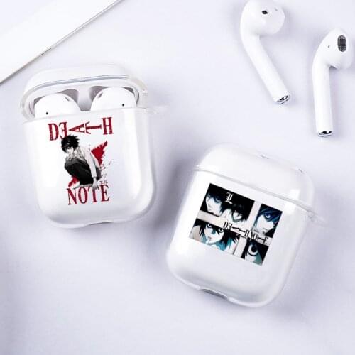Fashion Japaness Anime Death Note Earphone Case for Airpods 2 1Rem and Misa Soft TPU Clear Transparent Cover for Air Pods 2 Capa
