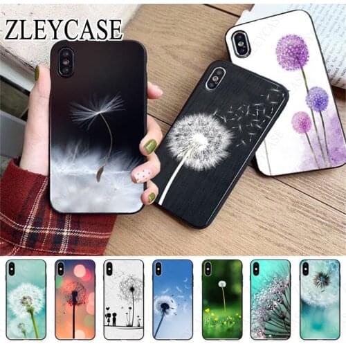 Dandelion On Black Wood Phone Case For iphone x xs xr xsmax 11 12pro max 5s SE 2020 6splus 7 8plus 12mini Cover Shell