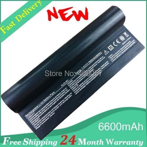 Black Laptop Battery for ASUS Eee PC 1000 1000H 1000HA 1000HD 1000HE 1000HG 901 904HD AL23-901 AL24-1000 AP23-901 6600mAh