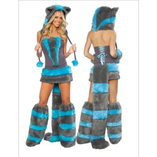 Cosplay Stage Costumes For Women Christmas Catwomen Werewolf Animal Clothes Pretend Uniform Winter Imitation Fur Femininas T1431