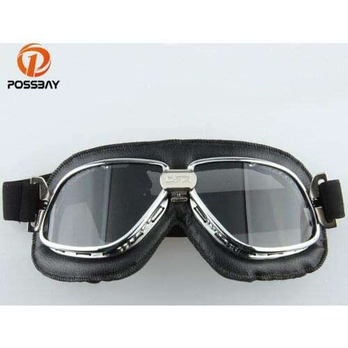 POSSBAY Motorcycle Glasses Goggle Cycling Glasses Retro Jet Eyewear Outdoor Sports Motorcycle Sunglasses