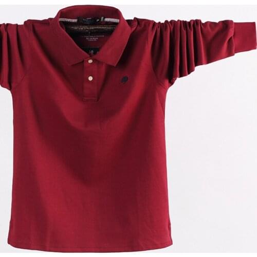 Mens Polos Shirts Autumn Mens Clothing Long Sleeve Oversized Casual Polo High-Quality Cotton Fashion Brand Clothing Male Tops