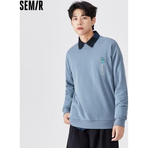 SEMIR Sweater Men Autumn Small Dinosaur Creative O Neck Jacket Men 2021 New Autumn Trend Korean Loose Clothes