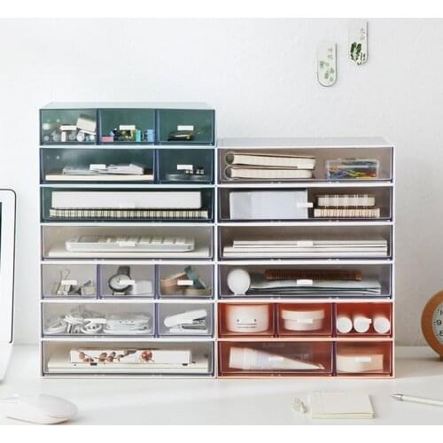 Drawer-type Desktop Storage Box Organizer Box Free Combination Of Multi-layer Stackable Storage Box Desktop Cosmetic Storage Box