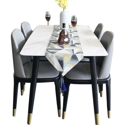 Rock plate dining table Modern minimalist marble dining table dining table and chair combination