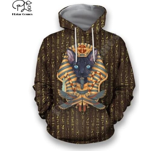 PLstar Cosmos NewFashion God Horus Egyptian Pharaoh Anubis Ancient Egypt Tattoo 3DPrint Men/Women Harajuku Jacket Zip Hoodies M8