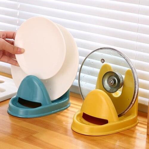 Lid Holder Stand Kitchen Countertop with Drain Tray Household Cutting Board Storage Rack Spatula Soup Spoon Rack Kitchen Items