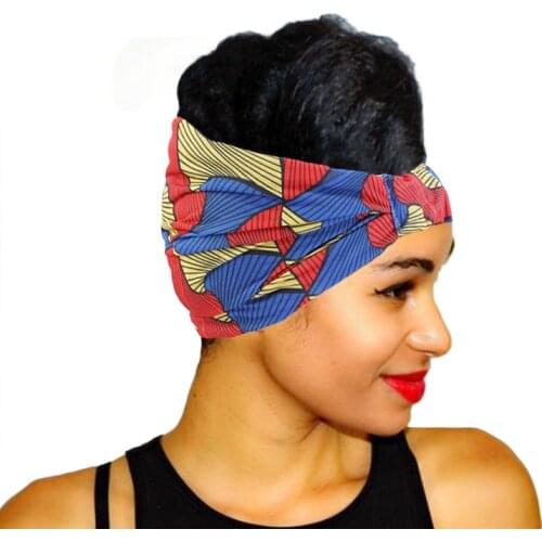 African Print Stretch Cotton Headband for Women Elastic Headwear Turban Head Scarf Ladies Bandage Head Wrap Hair Accessories