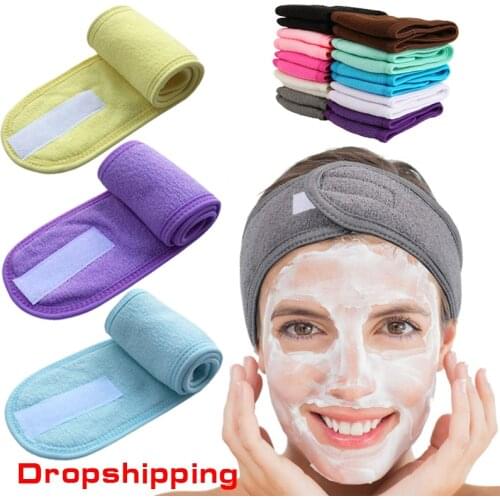 1Pcs Adjustable Wide Hairband Yoga Spa Bath Shower Makeup Wash Face Cosmetic Headband Women Ladies Make Up Accessories Dropship
