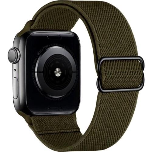 The New Adjustable Nylon Braided Strap Single Loop Stretch Satin Is Suitable For Apple Watch Replacement Size Band 38/40/42/44