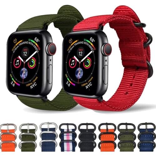 Strap for Apple Watch 6 Band 40mm 44mm 42mm 38mm Watch Band for Iwatch Serie 5 4 3 Se Sport Nylon Bracelet Wristband Accessories