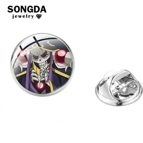 SONGDA Overlord Albedo Lapel Pins Handmade Glass Cabochon Brooch Pin Cosplay Badges Accessories for Clothes Backpack Decoration
