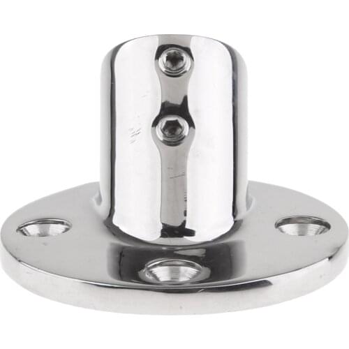Marine Boat Hand Rail Fitting 45 Degree Round Base Fits 22mm (7/8 Inch) Tube/Pip