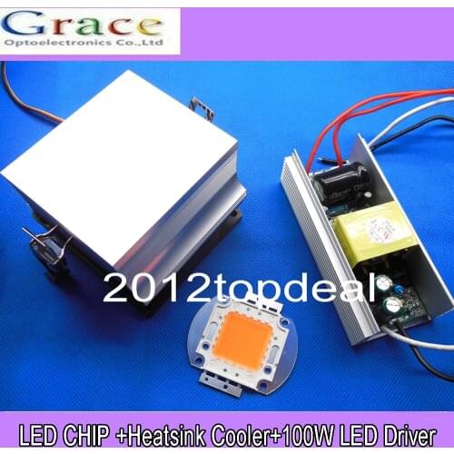 100W 150W 200Watt High Power grow light 380-840nm LED Light + Heatsink Cooler+100W LED Driver