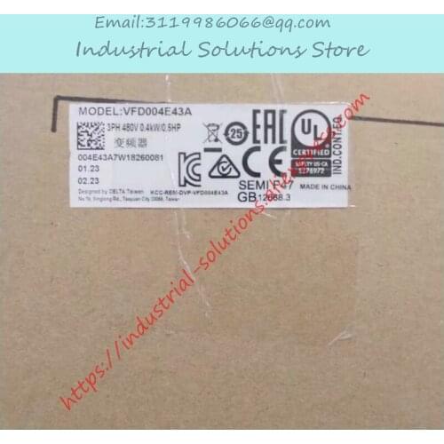 Input 3PH 380V Output 3PH Inverter E-Series VFD004E43A 0~480V 1.5A 0.1~600Hz VFD-E 0.4KW 0.5HP New Original