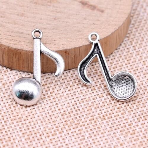 WYSIWYG 10pcs 22x17mm Pendant Musical Note Musical Note Charm Pendants For Jewelry Making Musical Note Pendants