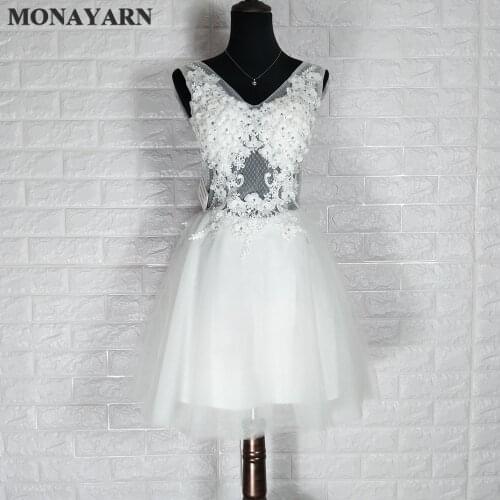 Cheap 2017 new hot pink purple V-Neck party dress wedding toast toast dinner party short short prom dresses plus size 2 4 6-26w