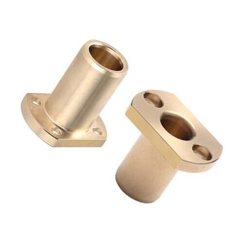 1pcs ID 20mm OD 28mm bronze sets two-sided cutting flange bearing with hole bush self-lubricating oil bushing 25mm-50mm length