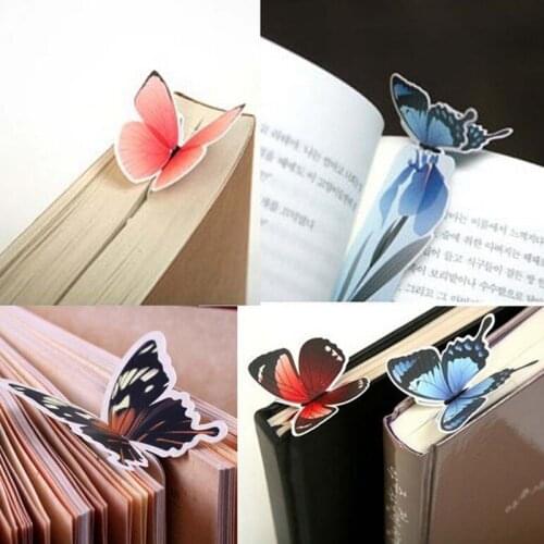 1 Pcs Bookmark Butterfly Style Teachers Gift Book Marker Stationery Gift Realistic Cute Kawaii Cartoon 3d Bookmark