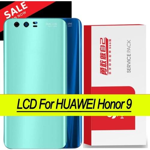 100% Original for Huawei Honor 9 Back Battery Cover Rear Glass Door Panel Case Battery Cover with Camera Lens