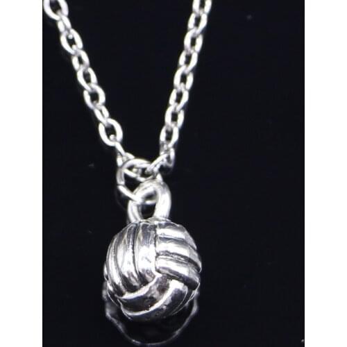 20pcs New Fashion Necklace 10mm 3d volleyball Pendants Short Long Women Men Colar Gift Jewelry Choker