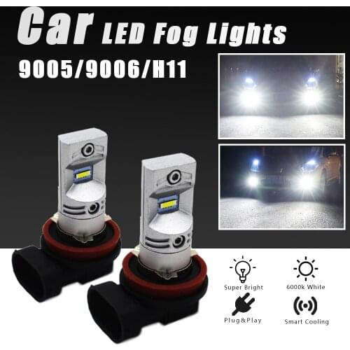2 x 9005 9006 HB3 HB4 LED Fog Light 6000k White 12v H11 LED Fog Lamp For Car 20w 2000Lm