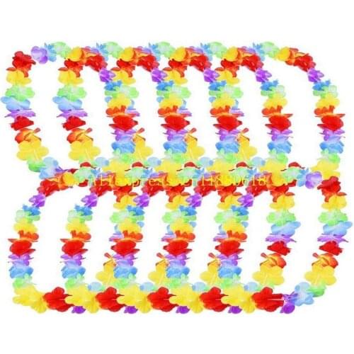 300pcs/lot Fast Shipping Colorful Hawaiian leis Garland Necklace Fancy Dress Party Hawaii Beach Fun Party Supplies R01