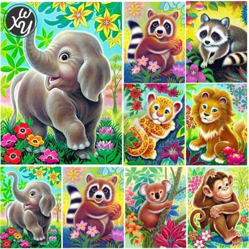 Diamond Mosaic Rhinestone Cartoon Elephant Embroidery with Diamonds Full Drill Square Round Animal Diamond Painting Cross Stitch