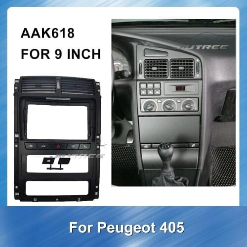9 Inch 2din Car Radio Fascia For Peugeot 405 Car Stereo Panel Dash Mount Trim Installation Kit Frame Car refitting DVD frame