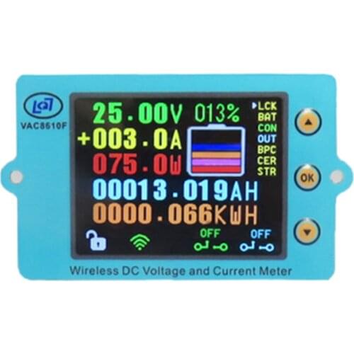 2.4 Inch DC 500V 100A 200A 500A Wireless Voltage Meter Voltmeter Ammeter Solar Battery Charging Coulometer Capacity Power Tester