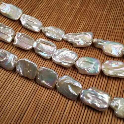 Natural Freshwater Pearl Beading Square shape Isolation Punch Loose Beads For jewelry making DIY Necklace Bracelet Accessories