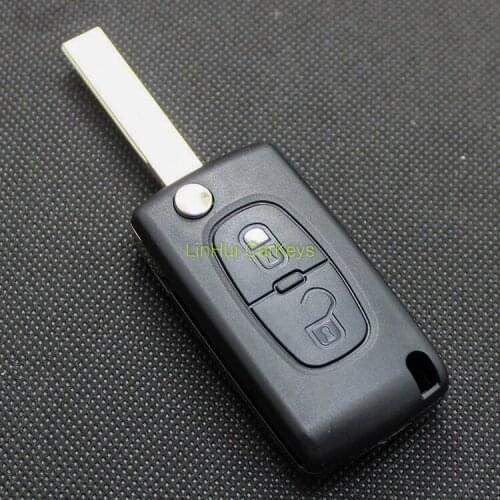 PINECONE Key Case for Citroen Car Key 2 Buttons Remote Key Modified Blank Key Shell Cover 1 Pc Groove Blade With Battery Holder