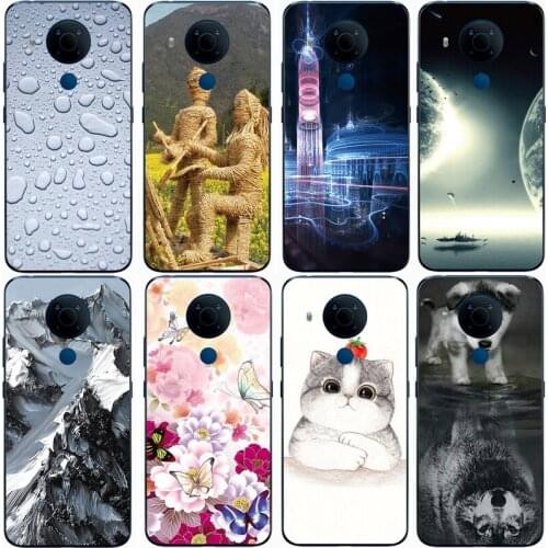 For Nokia 1.4 Case Rose Wolf Cute Patterned Cover Soft Silicon Phone Case for Nokia 5.4 Top Quality