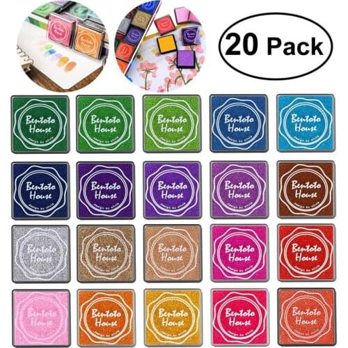20pcs Multi-colored Giant Ink Pads Stamp Pads Inkpad Handmade DIY Craft for DIY Craft Scrapbooking Finger Paint Ink Pad Set