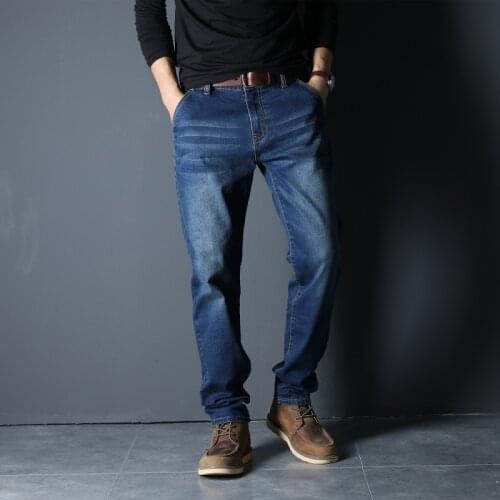 Big Size 44 46 48 Jeans Men New Stretch Cotton Breathable Male Spring Autumn Denim Long Pant Lightweight Jeans Work Leisure Pant