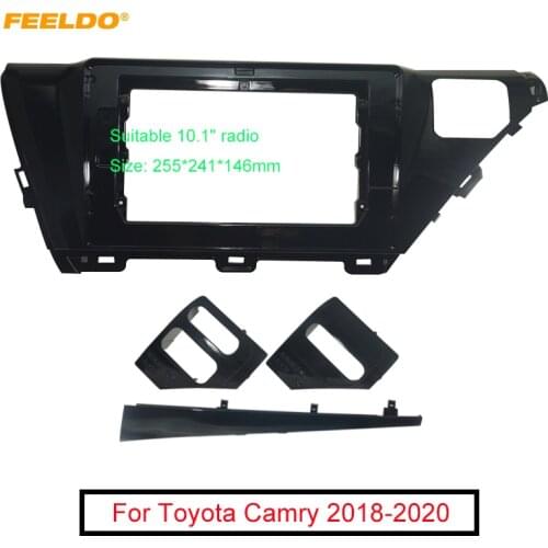 FEELDO Car Audio 10.1" Big Screen CD/DVD 2Din Fascia Frame Adapter For Toyota Camry Dash Fitting Panel Frame Kit