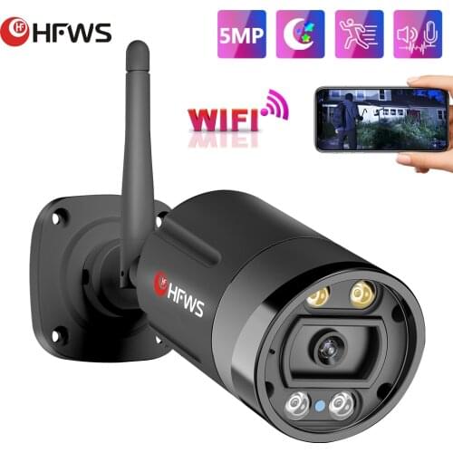 HFWS Ip Camera Wifi H.265 5MP HD Outdoor Wireless Night Vision Audio Video Security CCTV Surveillance