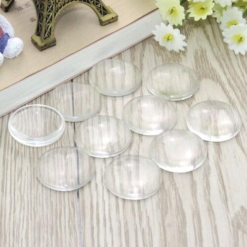 8mm 10mm 12mm 14mm 16mm 18mm 20mm 25mm 30mm Round Flat Back Clear Glass Cabochon, High Quality, New store Promotion