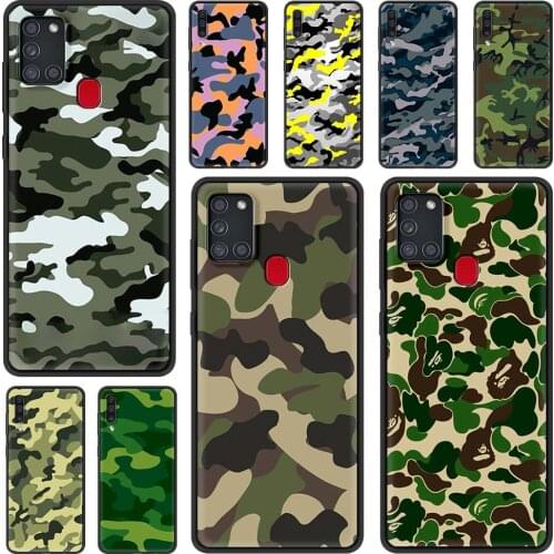 Camouflage Camo Military Army Luxury Silicone Phone Case For Samsung Galaxy A52 5G A51 A71 A21s A31 A12 A41 A11 A02s Cover Funda
