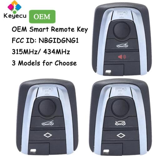 KEYECU OEM Smart Keyless Remote Control Car Key With 4 Buttons 434MHz - FOB for BMW i3 i8 2014 2015 2016 2017, FCC ID: NBGIDGNG1