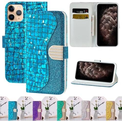 Flip Wallet Leather Case For iPhone 12 Pro Max 11 Pro Max SE2020 X XS XR XS Max 7/8 Plus 6/6S Plus 5/5S/SE Flash Powder Splicing