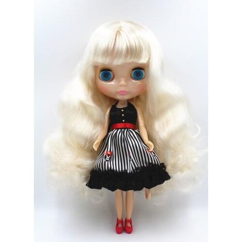 Blygirl Doll white wavy hair bangs 30CM Doll 1/6 Blyth Doll body Fashion Can refit makeup Fashion doll White skin