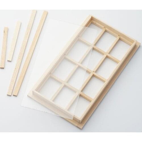 Doll House Grid Window 1:12 Dollhouse Wooden Window Frame For Dolls House Room Fairy Garden Decor Miniature Furniture Toys